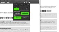 Bedienfeld mit Auswahlmöglichkeiten zur Schriftgröße, zum Kontrastmodus und zur Bildanzeige auf der barrierefreien Gemeindeseite Mettingen