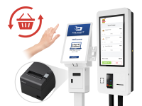 Interaktiver Touchscreen für Selbstbedienungsbestellungen mit Handgesteuerung und Drucker