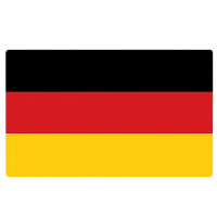 Icon Made in Germany – stilisierte deutsche Flagge in Schwarz-Rot-Gold  auf transparentem Hintergrund.