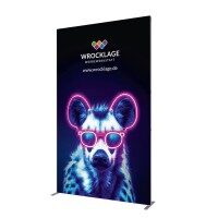 Silberner Alurahmen mit Textildruck