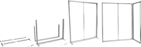 Schrittweise Montage eines Metallrahmens für Displays oder Digital Signage Gehäuse