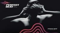 Schwarze Expolinc Rückwand mit Perfect Beat Grafikmotiv – stilvolles Messesystem für moderne Markenauftritte