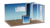 BIG LEDUP Set 5x3 mit LED Displaywand und modularen Messestand Elementen