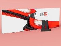 BIG UP Messestand Display mit Textilrahmen und Transportkoffer für mobilen Einsatz