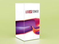 LEDUP Tower beleuchtete Messestand Säule mit rundum Textildruck