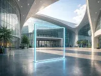 LINEUP LED Rahmen als minimalistische Lichtinstallation in moderner Architektur