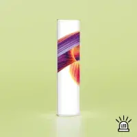 LED Leuchtsäule Light Column mit Textilspannrahmen und bedrucktem Stoff für beleuchtete Präsentation