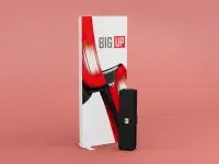 BigUp Stele mit Textilspannrahmen und Transportkoffer für mobilen Messeauftritt