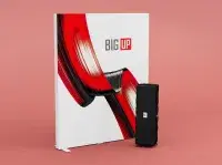 BigUp Messestand mit Textilspannrahmen und Transportkoffer für mobilen Einsatz