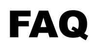 Schwarzer FAQ Schriftzug auf transparentem Hintergrund als Symbol für häufig gestellte Fragen