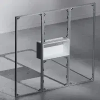 Einbauregale für Cornect Messestand zur Integration in das Rahmensystem