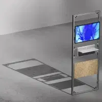 Universal-Anbauelemente für Cornect Messestand mit Display und integrierten Komponenten