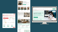 Website Mockup einer modernen Tierarztpraxis mit Startseite, Teamseite und Notdienst Übersicht