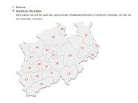 Screenshot einer Deutschlandkarte mit Postleitzahlenregionen, über die Bewerber ihren regionalen Einstieg für die Online-Bewerbung wählen können.