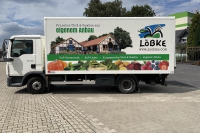Neue Fahrzeugbeschriftung Hof Löbke Ibbenbüren